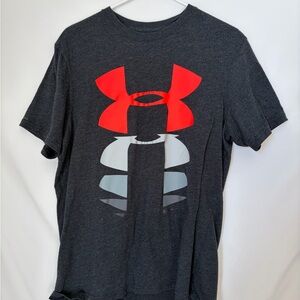 LG Men's Dark Gray and Red Graphic T-Shirt